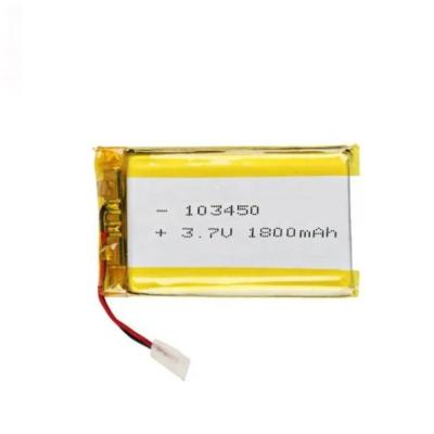 China Ultra fina 103450 Lipo Bateria 3.7V 1800mAh recarregável Potência aprovada Bateria de polímero de lítio para bateria de luz LED à venda