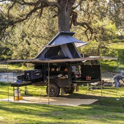 China Mini Travel Trailer Off Road Camper Trailer With Alum Roof Tent For Sale for sale