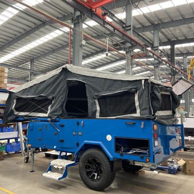 China Lightweight Off Road Folding Utility Kindle Tralier Forward Fold Hard Floor Camper Trailer With Kitchen for sale