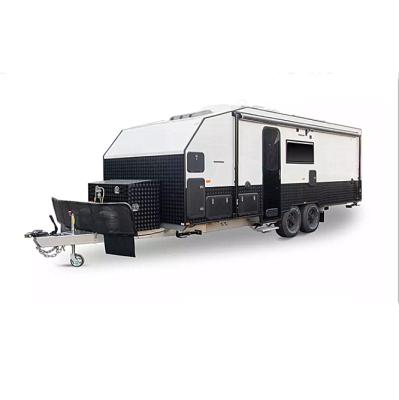 China Offroad travel trailer table d'hôte rv camper caravan toy hauler with big garage for sale for sale