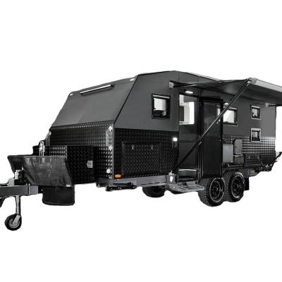 China Travel Trailer Black Designed Family Luxury Caravan Van Motorhome Camper for sale