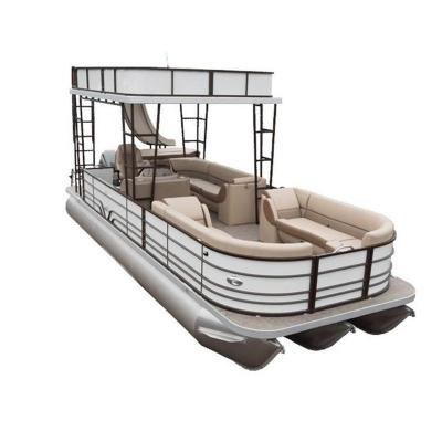 China 2021 Kindle Family Party Houseboat Aluminum Floating Pontoon Boat With Comfortable Seats for sale