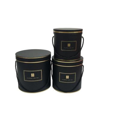 China Recyclable Round Spot Flower Gift Box Three Piece Set Portable Flower Gift Box for sale