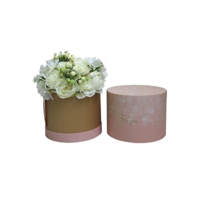 China Recyclable Simple High-grade Round Ribbon Wedding Flower Box Flower Box Hand Held Flower Packaging Gift Box for sale