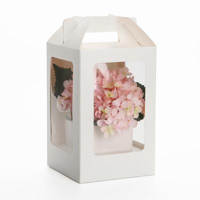 China Recyclable Luxury Portable Paper Flower Packaging Boxes Custom Printed Florist Box for sale