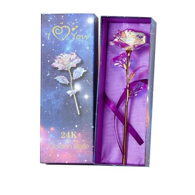 China Recyclable Valentine's Day Packaging Gift Box 24k Gold Plated Rose Lover Flower For Women Girls Gifts for sale