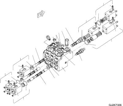 Κίνα 42W-64-33021 42W-64-33020 Για την Komatsu WA100M-6 WA90-6 ΤΕΛΑΣΤΕΡΕΣ ΤΟΥΝΟΥΡΧΩΝ Υδραυλική Κύρια Βαλβίδα Ελέγχου κατασκευαστικών μηχανημάτων προς πώληση