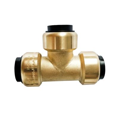 China Lead Free Brass Lead Free Brass Embedding Plumbing Fittings Reducing Tee for sale