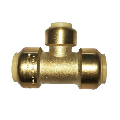 China Lead Free Brass Lead Free Brass Push To Connect Reducing Tee for sale