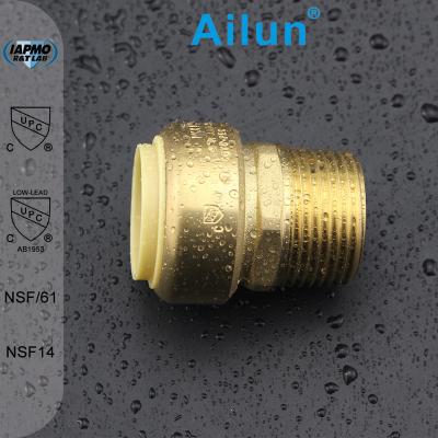 China Industry High Quality Lead Free Brass Quick Connector Male Push Fit Brass Fitting for sale