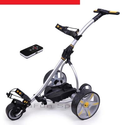 China Brand New 2022 Remote and Manual Speed ​​Control Remote Control Golf Trolley with 36 Holes Battery, LCD Digital Handle, 400W High Power Motors with EZ Fold for sale