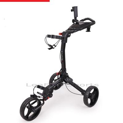 China Tee rack handle brake push golf cart with a step EZ-fold system, adjust the handle. Light weight with freewheels. for sale