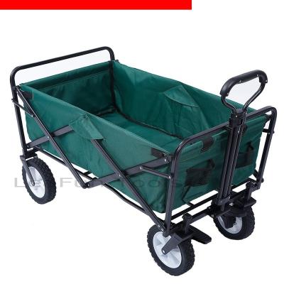 China 4 Wheels Outdoor Collapsible Folding Serving Cart Garden Beach Cart Portable Garden Cart/Storage Cart for sale