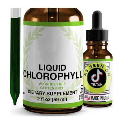 China Natural Organic Health Care Leaves Extract Liquid Chlorophyll Drops For Energy Boost&deep sleep&Immune Support With Custom Label for sale