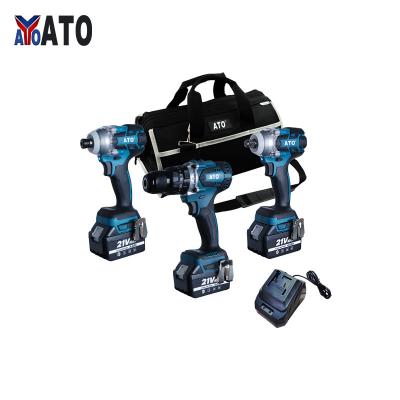 China ATO Power Tools N in a Portable Ergonomic Soft Handle 3.0Ah 4.0Ah 5.0Ah 21V 15 Werkzeuge Combo Kit CB2003 for sale