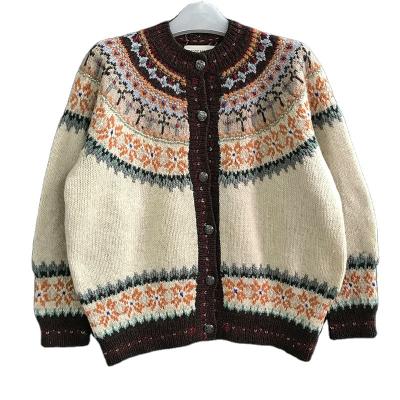 China Plus Size Autumn Winter New Styles Of Long Sleeves Knit Embroidered Cardigans Sweater for sale