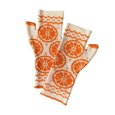 China Ins Style Soft Orange Style Fashion Warm Adult Women's Knitted Gloves Woolen Gloves Women's Gloves for sale