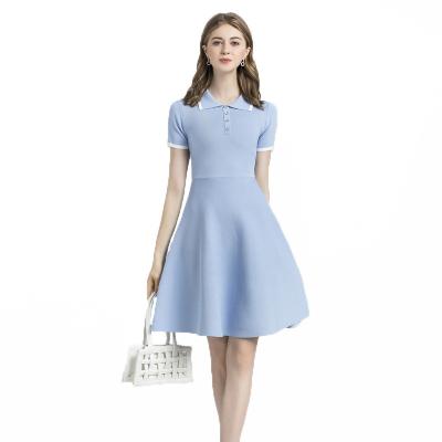 China 2022 new anti-static cool skirts mid skirt line a thin long European and American dress women's collar polo shirt summer beautiful long for sale