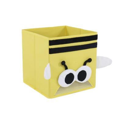 China Fashion trends cartoon fabric rectangular storage box multifunctional folding storage box with lid for sale