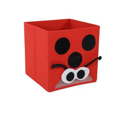 China Customized Collapsible Rectangular Cloth Storage Box Cartoon Folding Durable Storage Box With Lid for sale