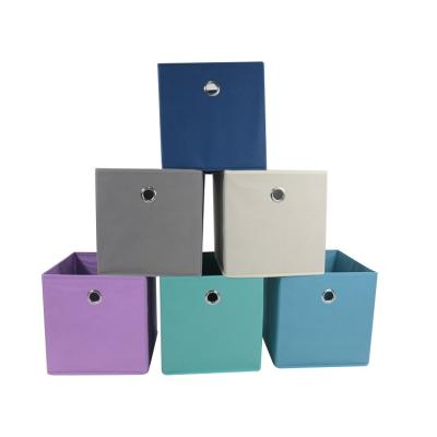 China Manufacturer Wholesale Solid Color Rectangle Fabric Storage Box Multifunctional Folding Decorative Clothes Storage Boxes for sale