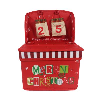 China Europe and America Cartoon Printing Christmas Cloth Storage Box Foldable Foldable Durable Multifunctional Storage Box with Lid for sale