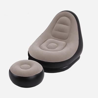 China SOFA BED Lounge Inflatable Sofa Set Flocking Lounge Chair With Footrest Air Sofa Chair for sale