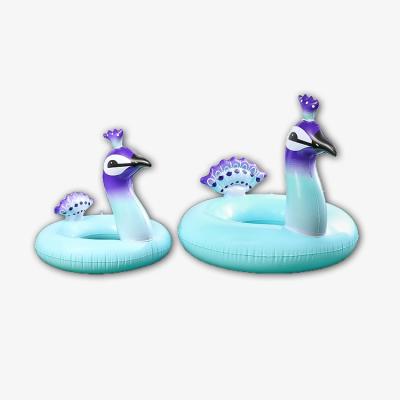 China Perfect for Peacock Personal Inflatable Baby Blue Swan Peacock Baby Blue Inflatable Swan Pool Float Chair Circle Air Mattress Air Mattress Summer Water Swimming Toys for Kids Beach for sale