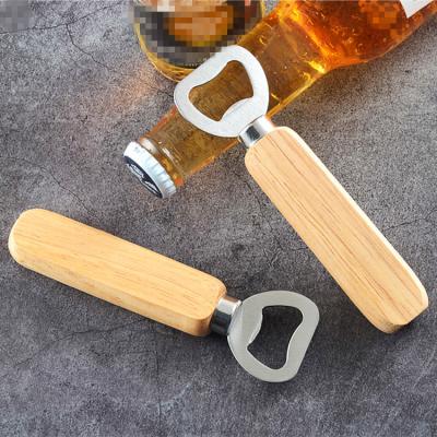 Китай Viable Wooden Bottle Opener Metal Beer Bar Tool Stainless Steel Bottle Opener Handle Beer Bottle Opener продается