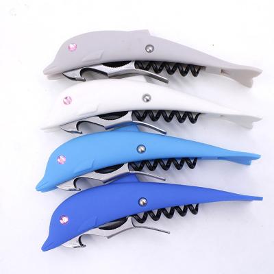 China China Instruments Stainless Steel Dolphin Wine Bottle Opener Creative Multifunctional Wine Beer Opener Knife for sale