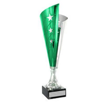 China Custom Promotional Green Silver Europe Metal Cup Special Achievement Trophy Award for sale