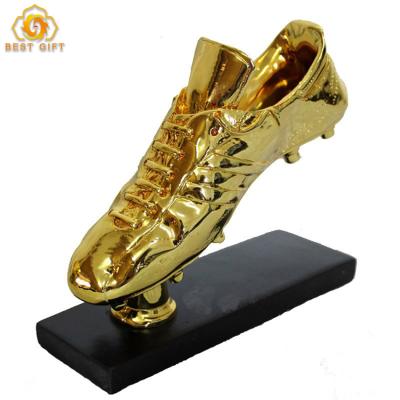 China Europe Gold Resin Soccer Boot Champions Awards Custom Trophy for sale