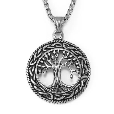 China Yggdrasill Necklace From Viking Jewelry Online Store Stainless Steel Viking Necklace For Guys Norse Pagan Mythology Men's Jewelry Necklace for sale