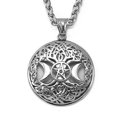 China Viking Jewelry High Quality 60cm Stainless Steel Pagan Necklace Norse Jewelry For Men Viking Myth Necklace Yggdrasill Necklace for sale