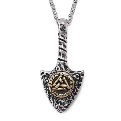 China Norse Pagan Arrow Mythology Viking Jewelry Stainless Steel For Men Key Necklace for sale