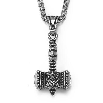 China Pagan Necklace 60cm Viking Myth Necklace Mjolnir Necklace High Quality Stainless Steel Viking Protection Jewelry Factory Price for sale