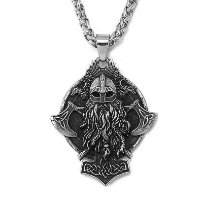 China Stainless Steel Odin With Raven from Pagan Jewelry and Necklace Viking Jewelry Necklace Made from AX in China for sale