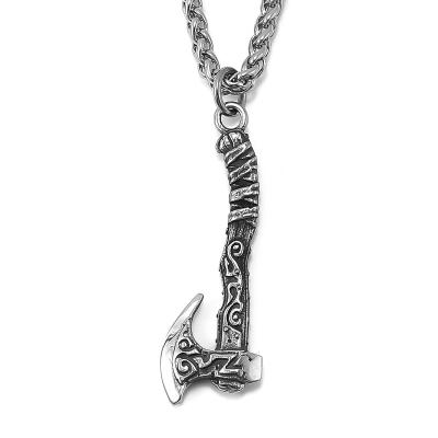 China Pagan Jewelry Viking Jewelry 304 Stainless Steel Necklace For Sale Pagan Jewelry Viking Ax Pendant Necklace Norse Necklaces for sale