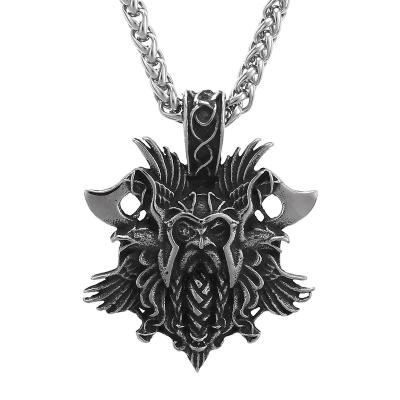 China Pagan Jewelry Viking Odin Pendant Necklace Norse Necklaces Pagan Mens Jewelry Viking Jewelry Valhalla Stainless Steel for sale