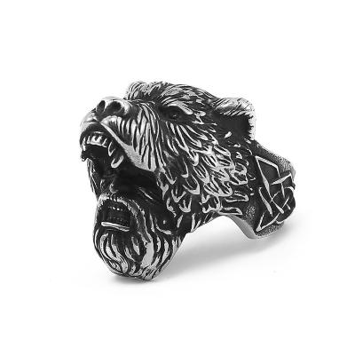 China Viking Jewelry Professional Viking Jewelry Quality Norse Jewelry Factory 304 Stainless Steel Viking Wolf Ring for sale