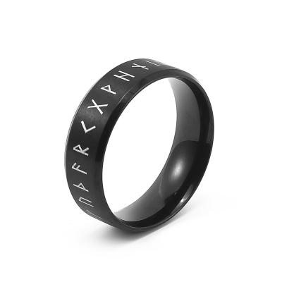 China Best Known Ring Viking Jewelry Good Price Stainless Steel Mens Norse Myth Jewelry Runic Alphabets Ring Viking for sale