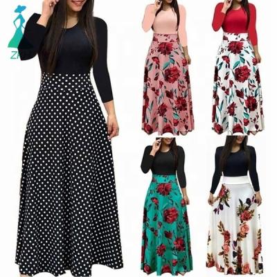 China Cheap Anti-Static Elastic Muslim Casual Women Prom Floral Print OEM Corset Chic Lolita Bangkok Dresses Macys Casual Dresses Long Dress for sale