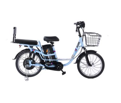 China Factory Supply Carbon Steel Long Term Cheap Cargo Electric Bike Long Term Food Delivery 20 Inch 500W Electric City E Bike With Front Basket for sale