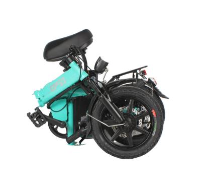 China Factory Wholesale 14 Inch 48V Electric Powerful Motor Carbon Steel Mini Foldable Bicycle Long Range Electric Bike For Adult for sale