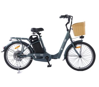 China Cheap Carbon Steel Electric Step Through City Moped Foot Lady E Bike Bicycle With Hybrid Basket, 250W/350W Step Through E-Bike Ebike For Wome for sale