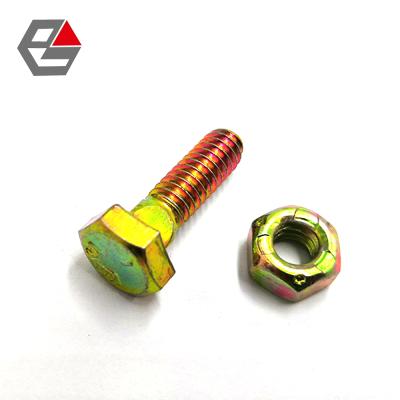 China Customized Carbon Steel Yellow Zinc Hex Head Square Neck Bolt for sale