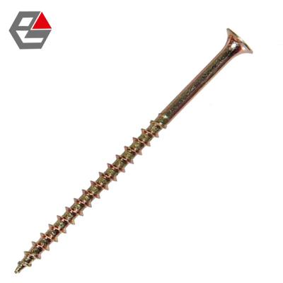 China Carbon Steel Zinc Yellow Chipboard Flat Screw Wood Screw for sale