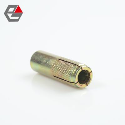 China Yellow Galvanized Steel Carbon Steel Drop In Anchor With Knurled for sale