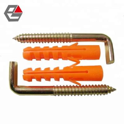 China Carbon Steel/PA PE Basin Screw 4pcs Set L Type Nylon Screw And Anchor for sale