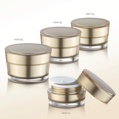 China Jarrones cosméticos acrílicos vacíos de 67/76 mm de diámetro para crema de cosméticos en venta